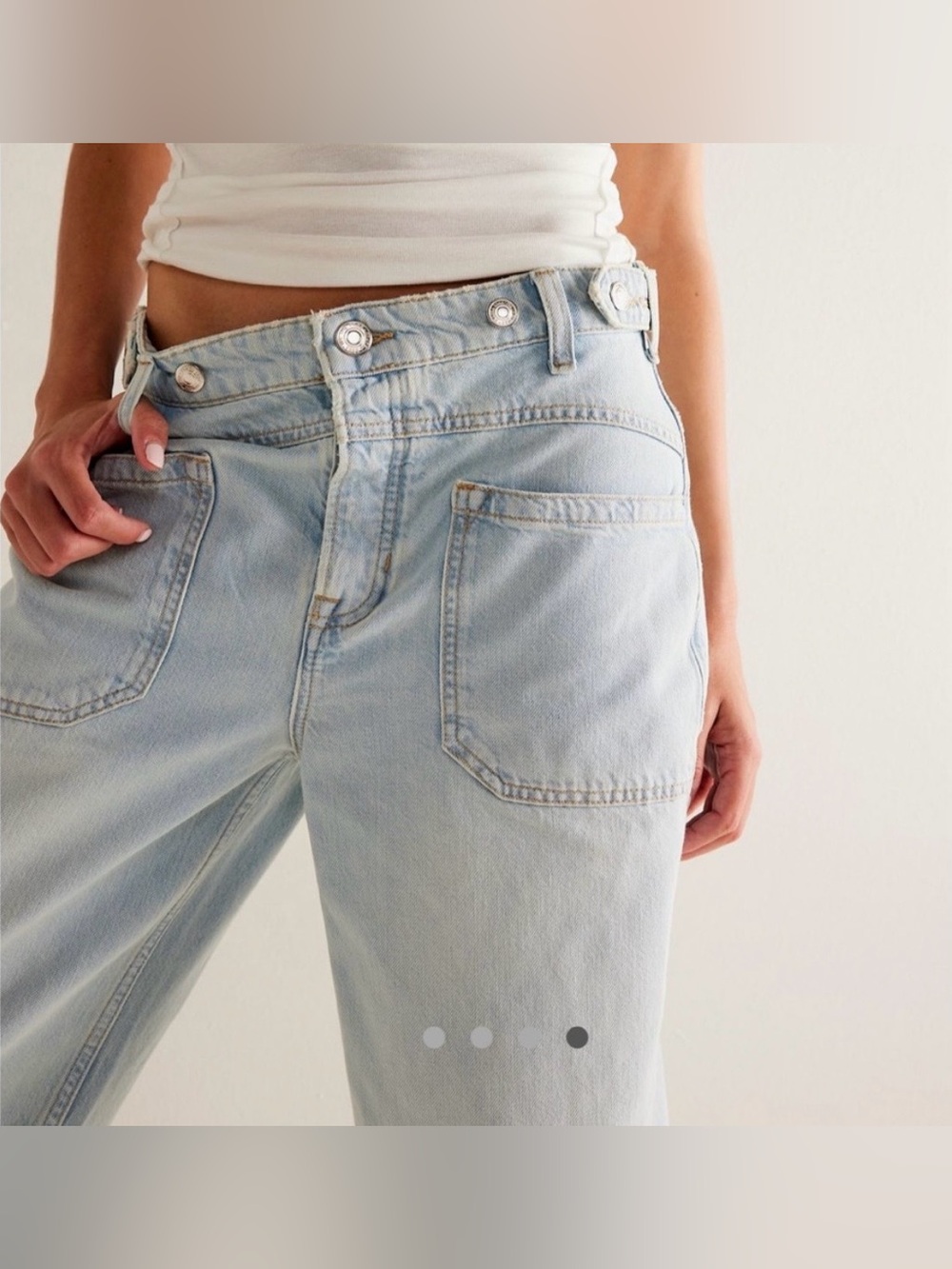 We the Free Palmer Cuffed Jeans in Daydream Blue - Picture 3 of 8